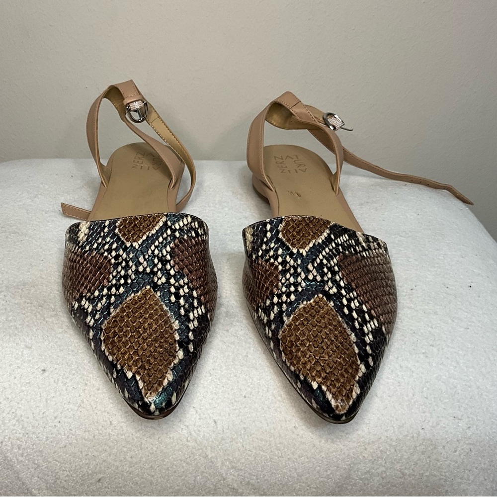 Naturalizer Brown and Black Snakeskin Flats